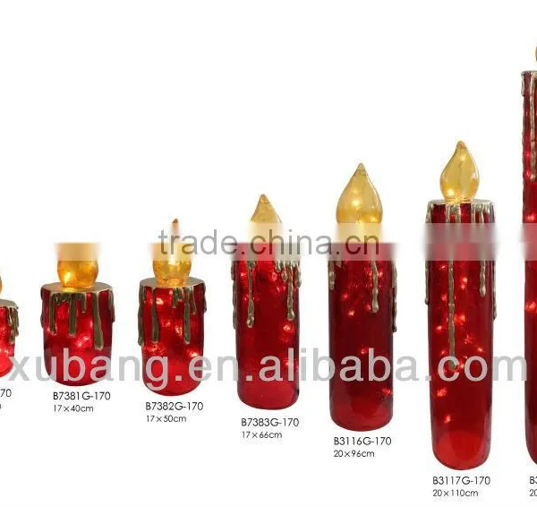 Chinese Cheap Fiber Glass Christmas Decorative Candle Light for Holiday Products photo-2