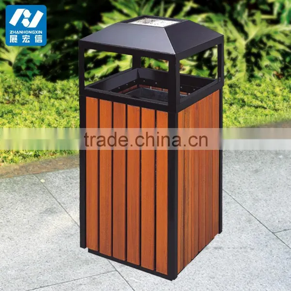 Wholesale Outdoor Wooden Garbage Trash Bin From China photo-3