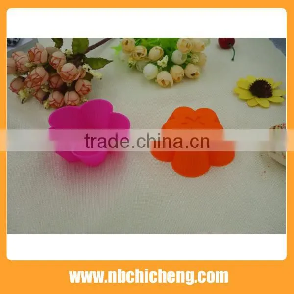 6 Pcs Silicone Egg Tart Mould, Flower Silicone Cake Mould, Silicone Cupcake Molds photo-4