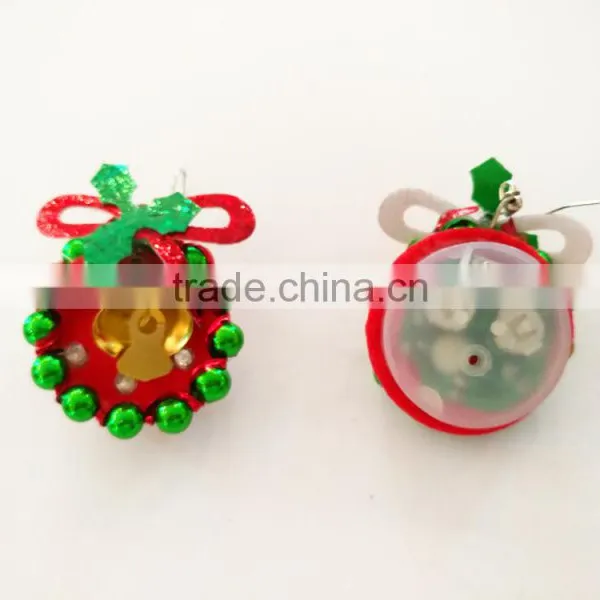 Unique Design Bell Decoration Christmas Favor Electron Power Light Earrings photo-2