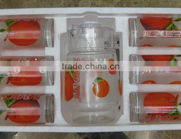 JK037 7pcs Glass Drinking Set With Deco photo-2