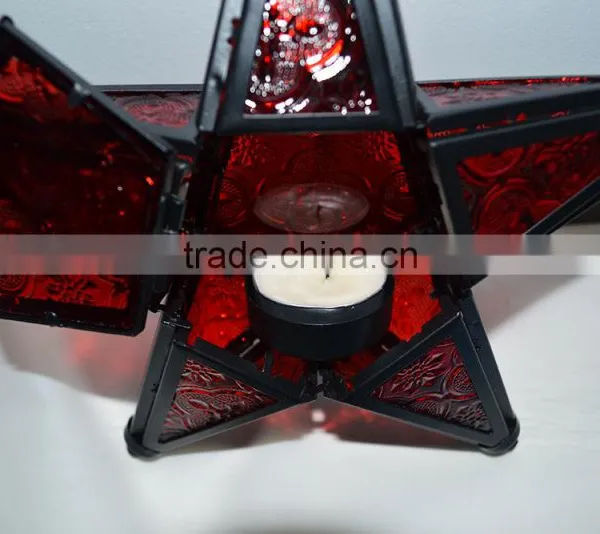 Star Glass Tea Light Candle Holder Rustick Hanging Lighting Lantern Wedding Birthday Party Decoration photo-5