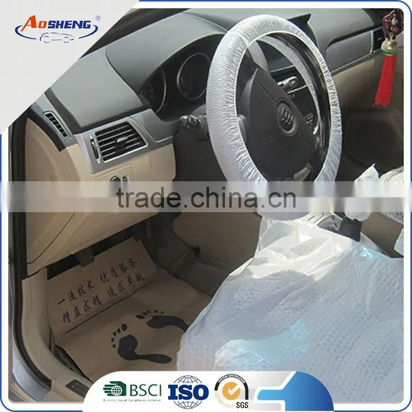 Disposable Clear Plastic Car Auto Steering Wheel Cover Seat Cover photo-2