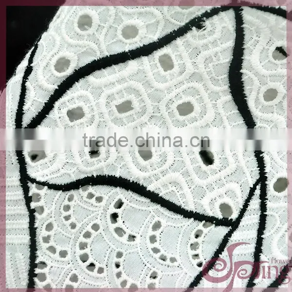 Fashion Geometric Hollow Out Cotton Lace Embroidery Fabric for Dress photo-4