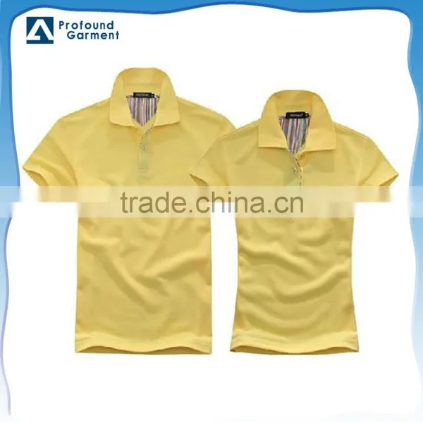 Custom Design Solid Color Short Sleeve Unisex Couple Uniform Polo Shirts