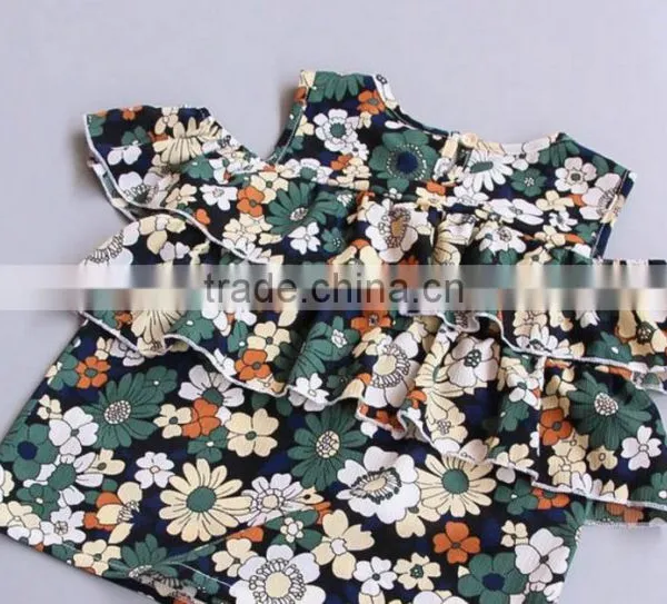 BBY6027 Hot Sale Kids Girl off Shoulder Flower Tops for Summer photo-3