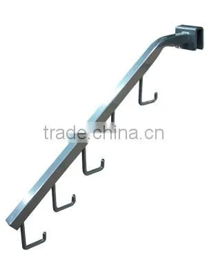 Metal Waterfall Powder Coating Wall System Post 5 Hooks Faceout Slatwall Bracket photo-3