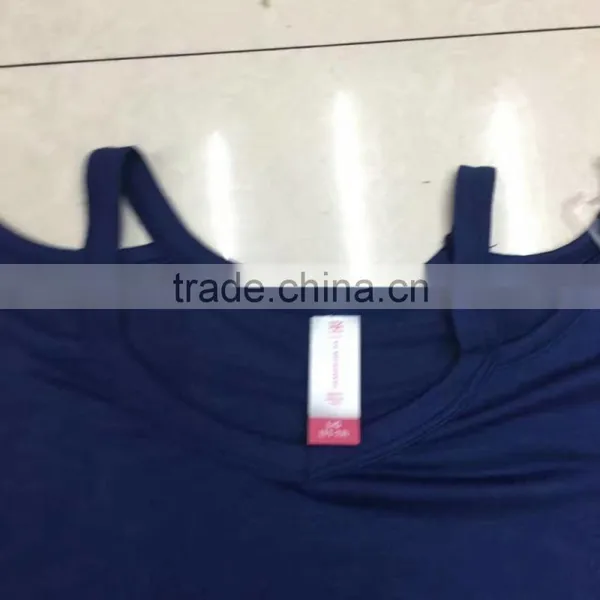 Women Stock Clothing Stylish Irregular Blank T-shirt photo-4