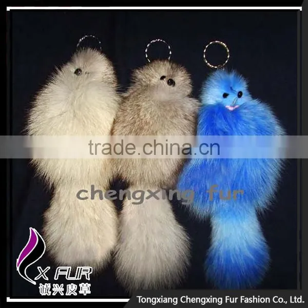 CX-R-14 Wholesale Lovely Desgin Cute Cheap Fox Fur Custom Keychain photo-2