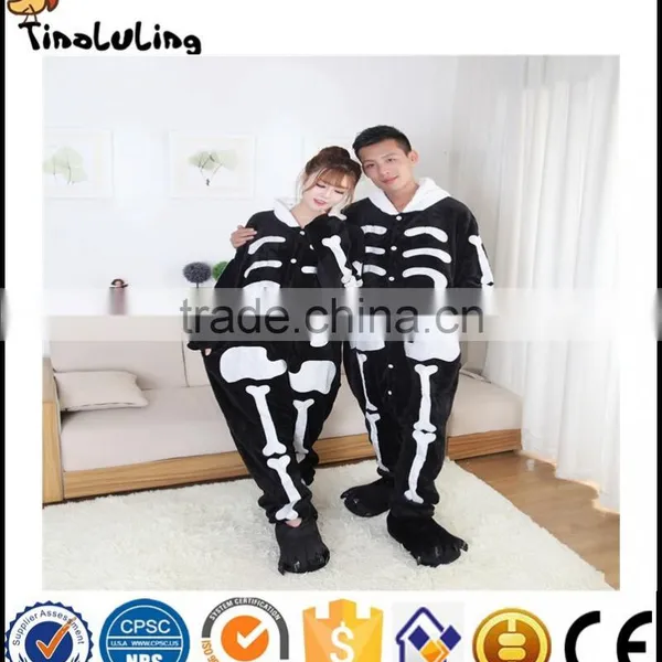 Autumn Spring Winter Flannel Lovers Couples Women Animal Pajamas One Piece Cartoon Sleepwear Cheap Adult Animal Siamese Pyjamas photo-4
