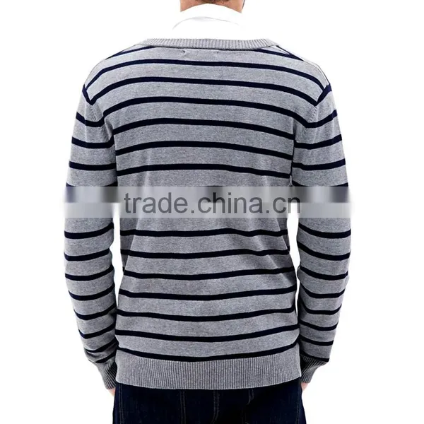 V-neck Long-sleeve Knitted Cotton Material Knitted Cardigan Mens Sweater Design photo-3