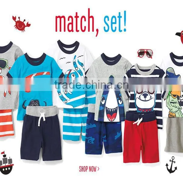 S16050A New Fashion Pajamas Sets Baby Printed Pajamas Sleepwear for Kids photo-2