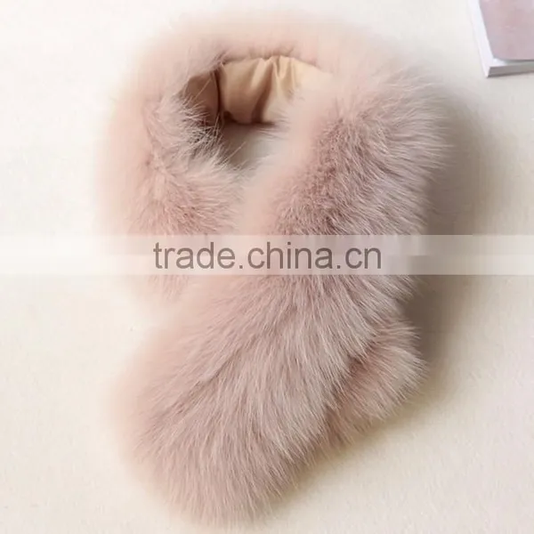 Myfur Elegant Ladies Fur Collar Luxury Fox Body Fur Scarf Baby Pink Cute Collar photo-2