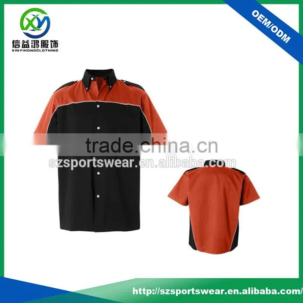 Eco Friendly 100%Organic Cotton Half Sleeve Men Fishing Shirts In Yellow Black photo-3