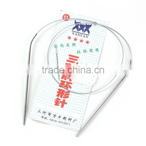 Custom Silver Tone Stainless Steel Circular Knitting Needles 81cm(31 7/8") Long Long, Needle Thickness: 3mm( 1/8") photo-3