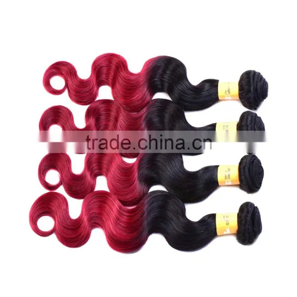 7A Grade Ombre Wave Bundles With 4"X4" Lace Closure Virgin Indian Body Hair photo-4