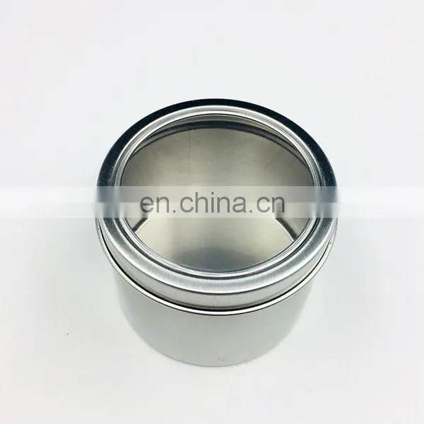 Quality Aluminum Alloy Round Travel Candle Tin Box With Clear Window photo-3