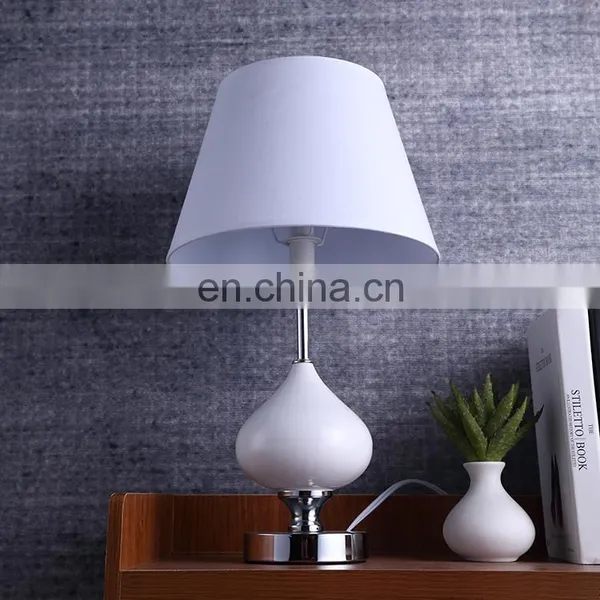 Nordic Fashion Design White Ceramic Ball Decorative Metal Base Custom Modern Table Lamp for Hotel Home Decor photo-5
