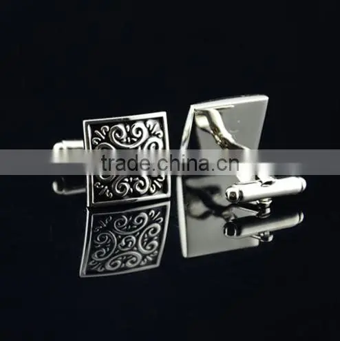 Vintage Black Pattern Mens Party Gift Shirt Cufflinks Cuff Links French Silver photo-2