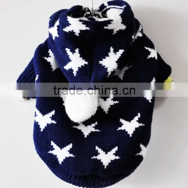 Christmas Pet Sweater With Hat,Dog Sweater Star Kniiting Pattern