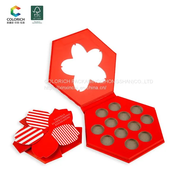 Empty Luxury Eyeshadow Palette Create Your Brand Gift Box Cardboard Paper Packaging Box Brown Eyeshadow Palette Private Label photo-5