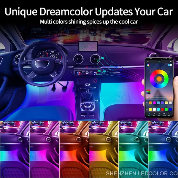 Interior Car Lights Car Led Lights APP Control With Remote Music Sync Color Change RGB photo-4