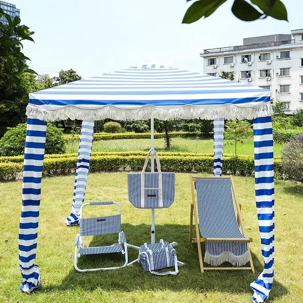 Custom Logo Beach Cabana OEM Service Available Quick Dry Fabric With Carry Bag photo-2