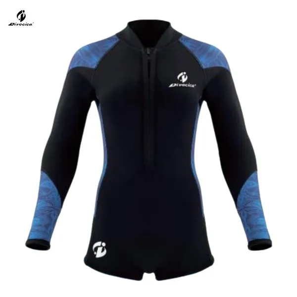 One Piece Long Sleeve Swimsuit Women Modest Floral Print Rash Guard