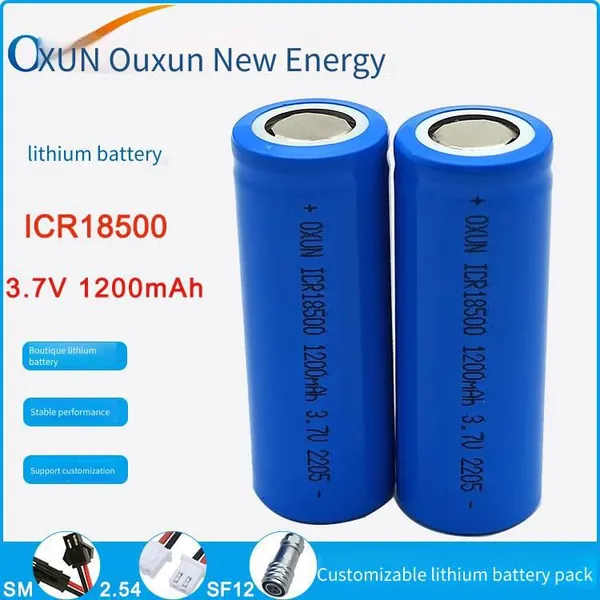 oxun новые энергетические литиевые батареи 18500, 3,7 В, 1200 мАч, батареи для электрических игрушек