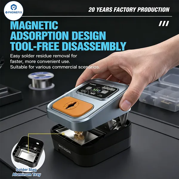 WEMON M12 Intelligent Soldering Iron Tip Cleaner With Dual-Roller Brushes photo-5