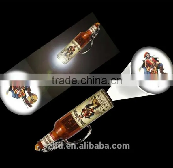 Plastic Bottle Shapes Led Logo Design Keychain Led All Kind of Shapes Keyring for Promotion photo-3