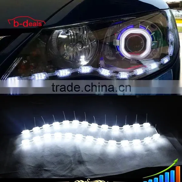 12v 24v White & Amber Drl Led Daytime Running Light With Turning Signal photo-4