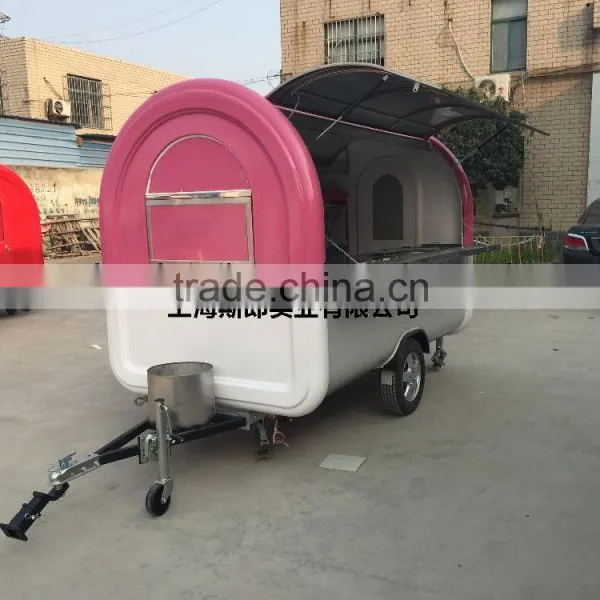 Pink and White Food Cart Food Truck Hot Dog Hamburger Ice Cream Traction Cart photo-4