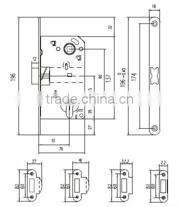 High-grade Aluminum Alloy Door Lock Body photo-2