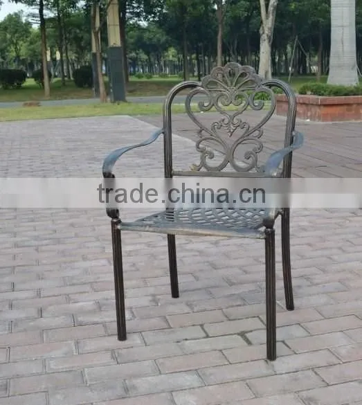American French Style Cast Iron Metal Aluminum Dining Garden Chair photo-2