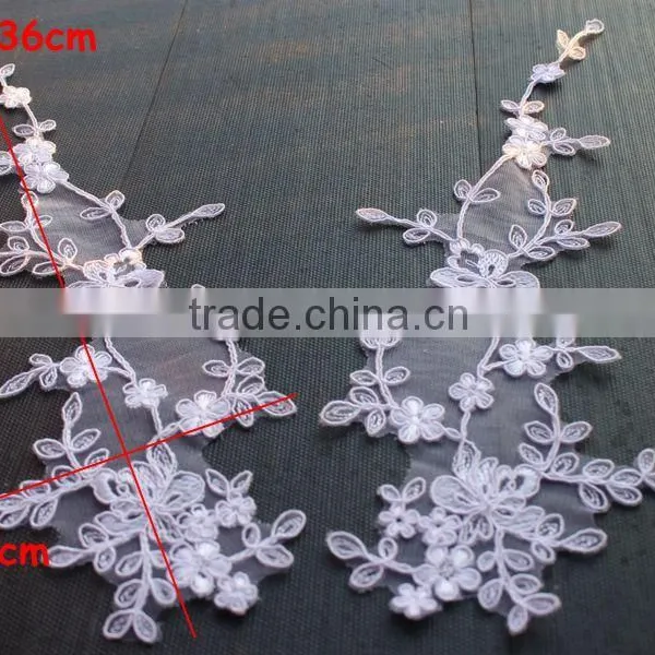 Extra Large Crocheted Lace Applique For Bridal,Lace Applique Patch photo-2