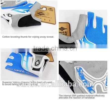 Santic Men's Outdoor Fingerless Gloves Biking Shockproof Cycling Half Finger Gloves photo-5