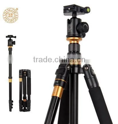 Q570 1410mm 2 Section Center Pipe Easy Operated Filp Leg Lock DSLR Digital Camera Tripod Monopod Professional Aluminum Tripod