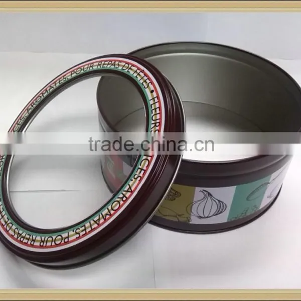 Centre PVC and PET Window Round Tin
