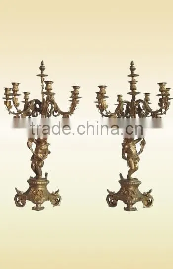 A Pair of Imitation Antique Brass " Naughty Boy"Candle Holder JGLT-33A