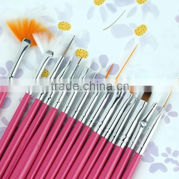 Hot Selling Professional 15pcs Pink Acrylic Nail Art Brush Quality Choice photo-5