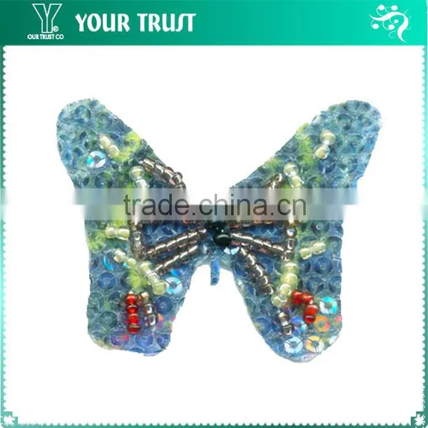 Yellow Green Shinning Beaded Sequin Applique Patch photo-2