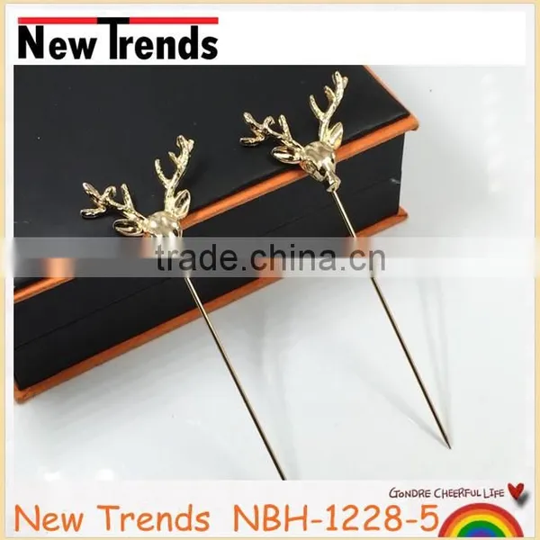Wholesale Deer Shirt Collar Pins Alloy Deer Lapel Pin photo-3