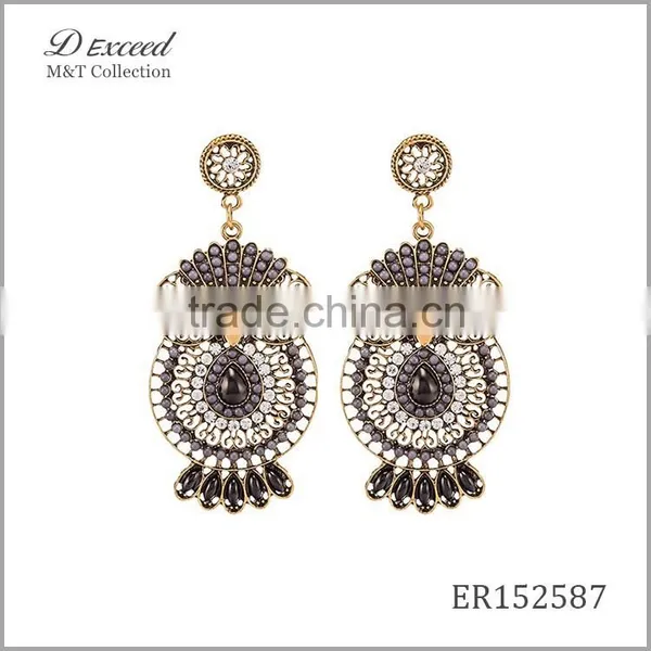 Wholesale Jewelry New Designs Ladies/Women's Ethnic Resin Beaded Earrings Owl Gold/Silver Plating Drop Earrings photo-4