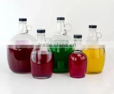 1L Round California Glass Red Wine Bottle With Screw Cap and Small Ear Handle Wholesale photo-2