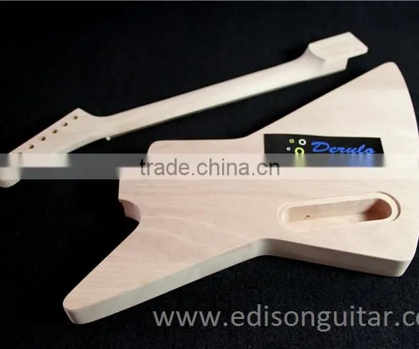 DIY Unfinished Electric Guitar Kits Solid Mahagany China Guitar Factory MX-012 photo-6