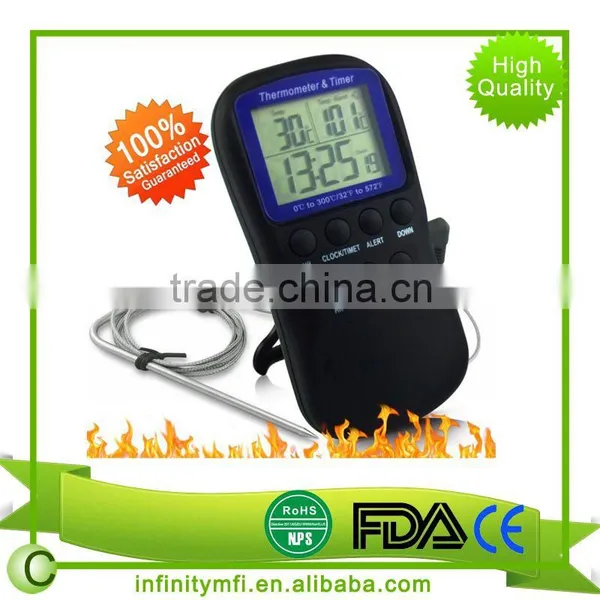Best Selling Digital Thermometer for Oven Digital Lcd Display Probe Food Thermometer Timer Cooking Kitchen BBQ Meat photo-5