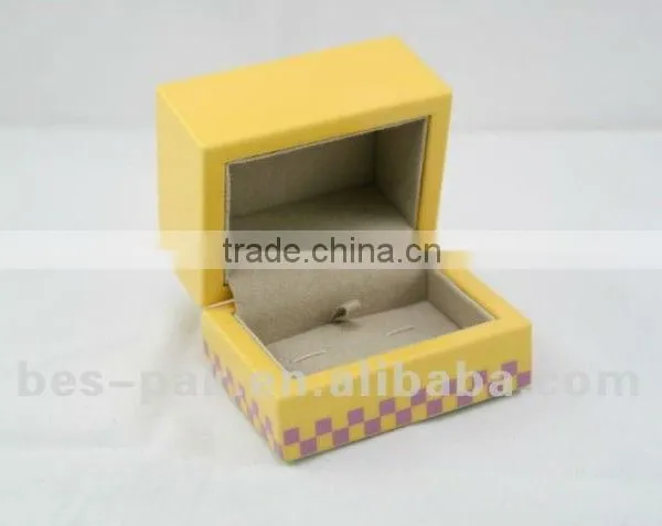 Yellow Wooden Cufflink Box