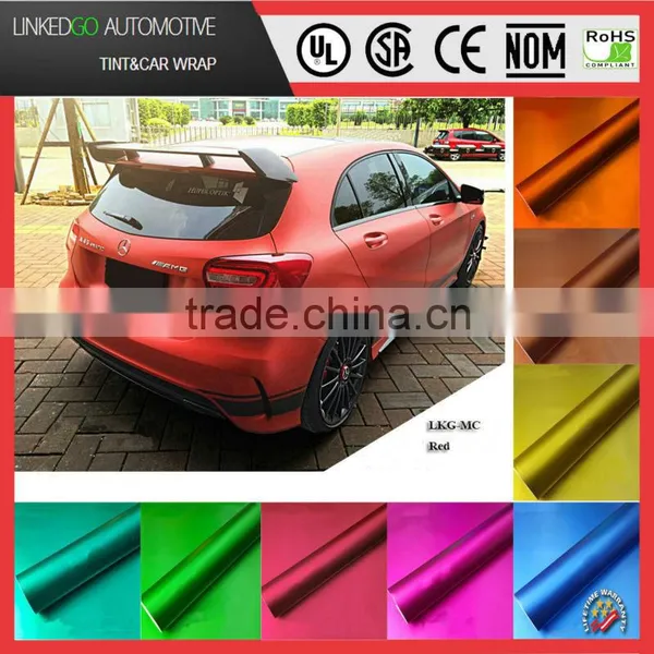 Good Quality 1.52*20m Waterproof Metal Ice Chrome Vinyl With Air Bubble Channel Car Body Sticker