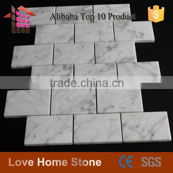Carrara Marble Italian White Bianco Carrera Brick Mosaic Wall Tile For Subway photo-4